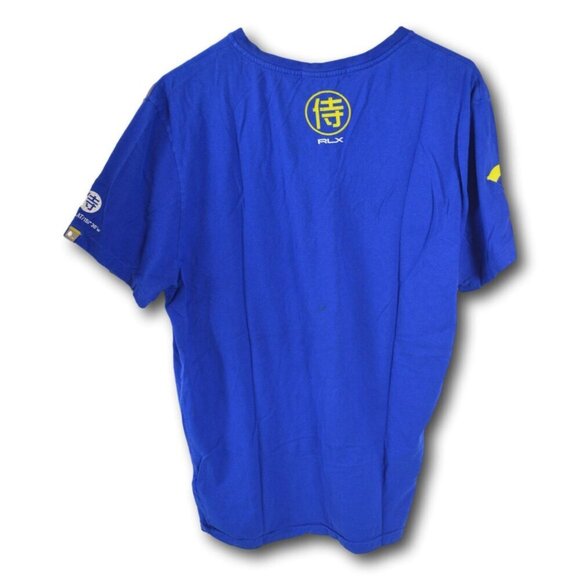 Men’s RLX Ralph Lauren Sailing Blue T-Shirt with Yellow Type Size: XL - Picture 2 of 3
